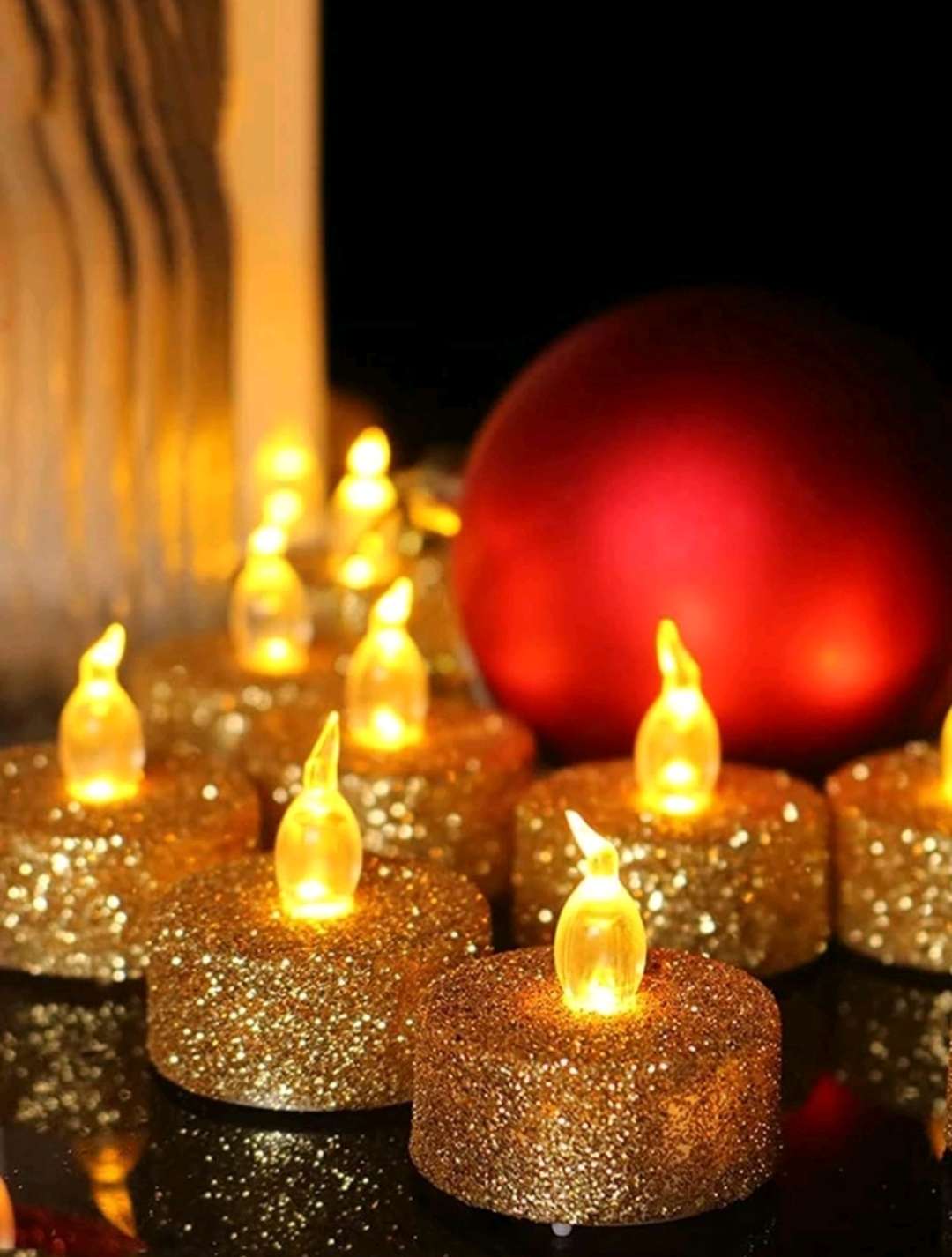 على شكل قلب إلكتروني شمعة 6 قطع