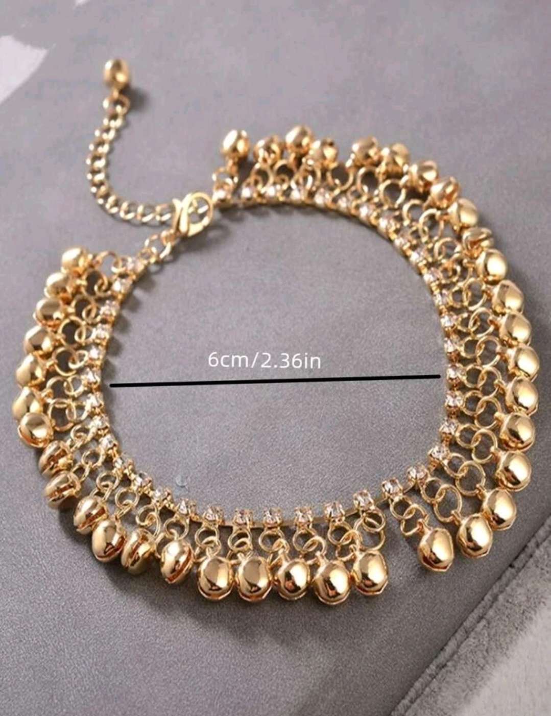 خلخال حجر الراين و مزخرف بجرس