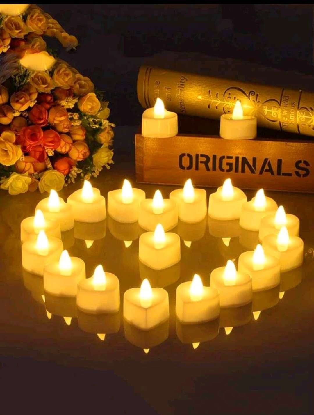 على شكل قلب إلكتروني شمعة 6 قطع