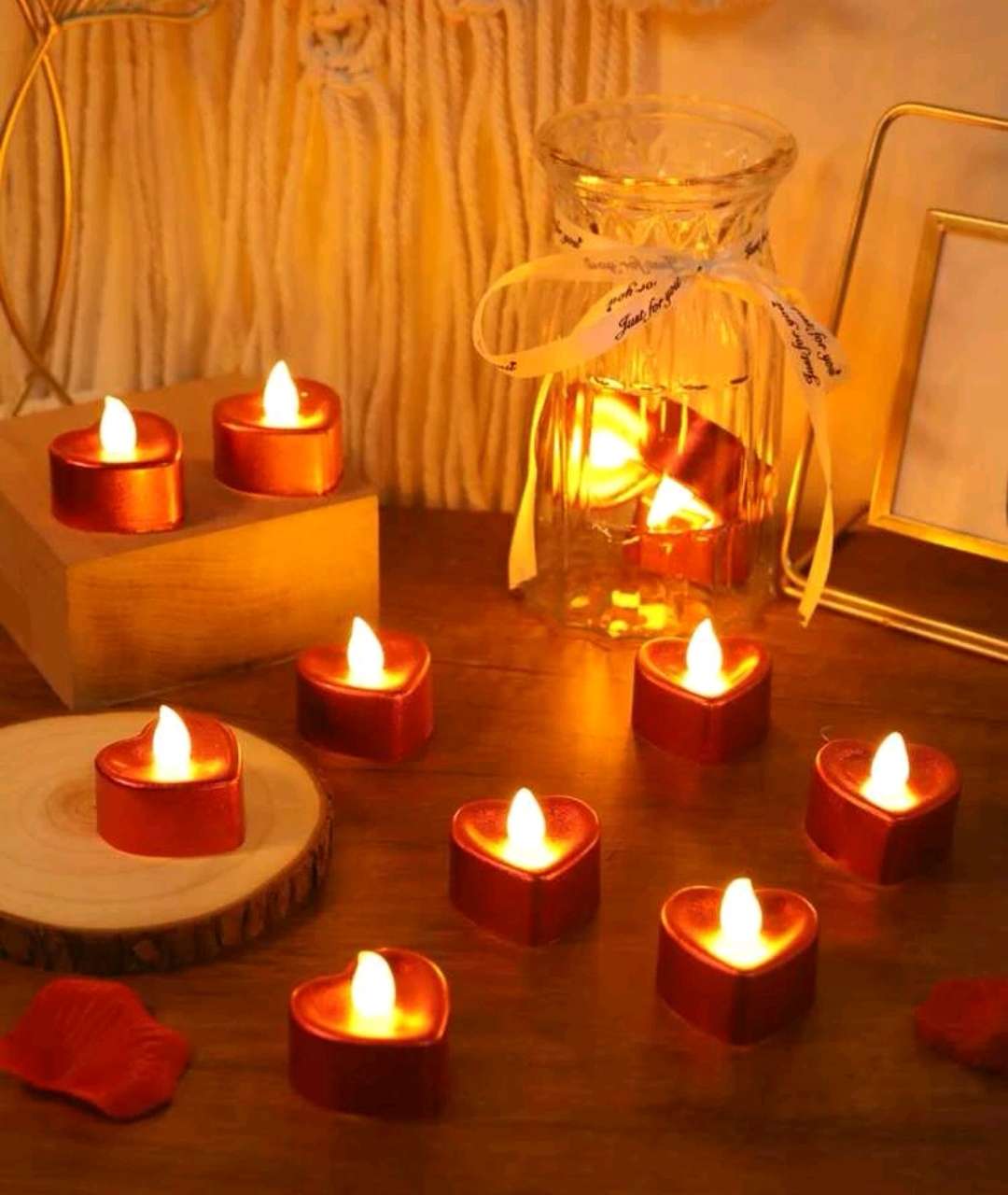 على شكل قلب إلكتروني شمعة 6 قطع