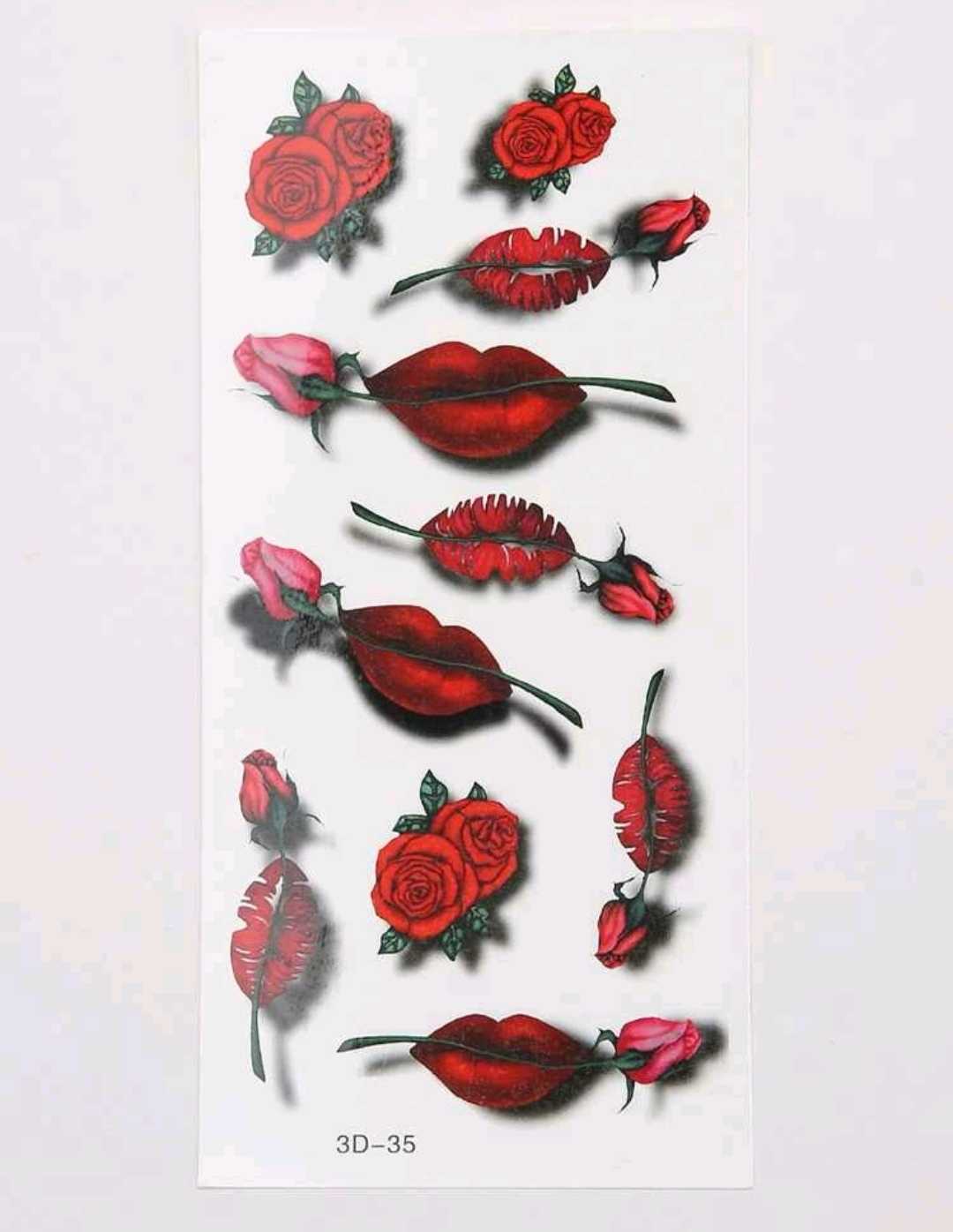 ملصق وشم نمط ورده شفاه