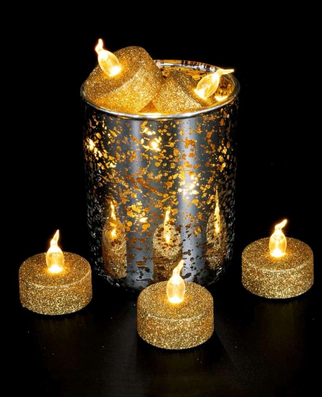 على شكل قلب إلكتروني شمعة 6 قطع