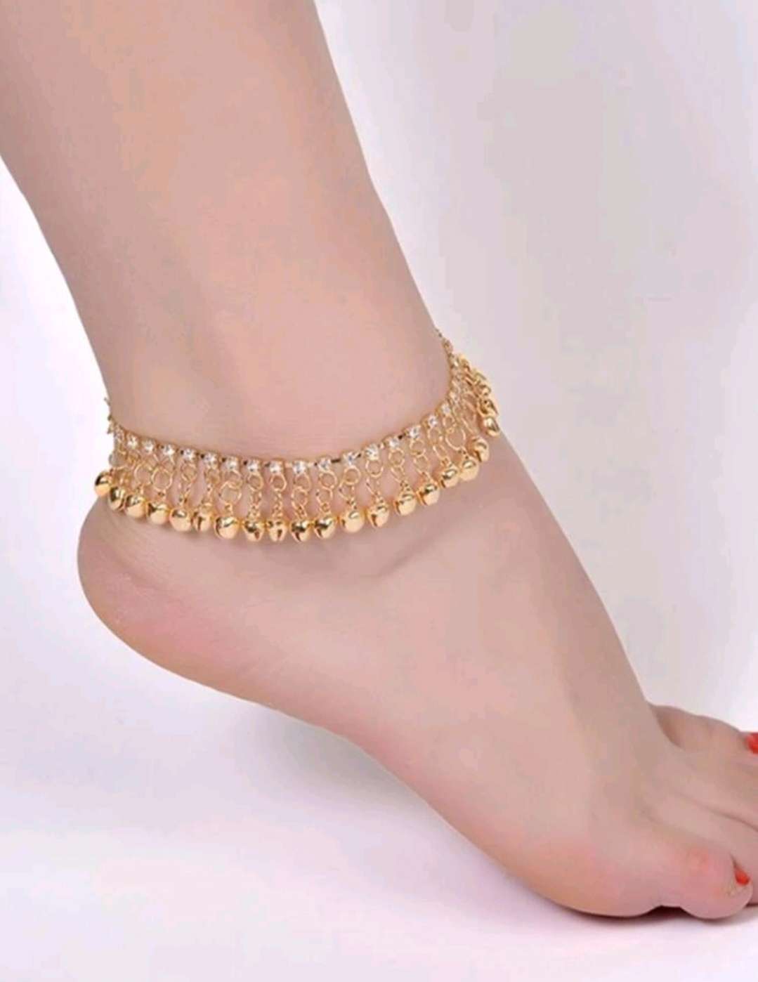 خلخال حجر الراين و مزخرف بجرس