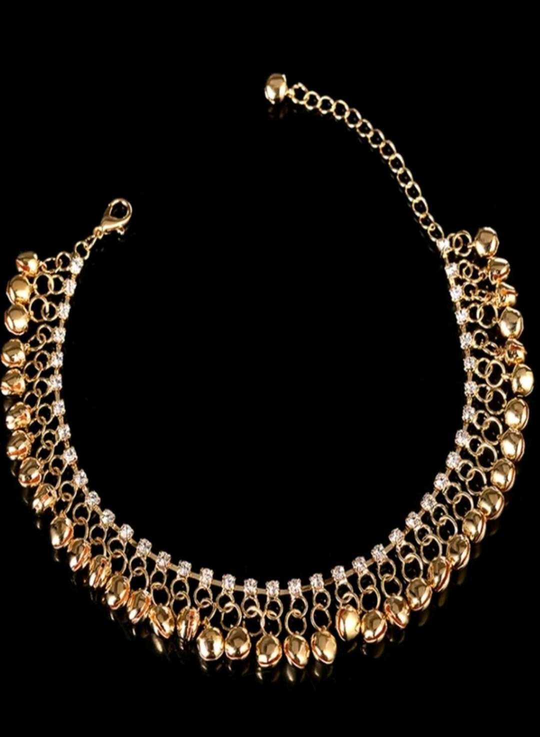 خلخال حجر الراين و مزخرف بجرس