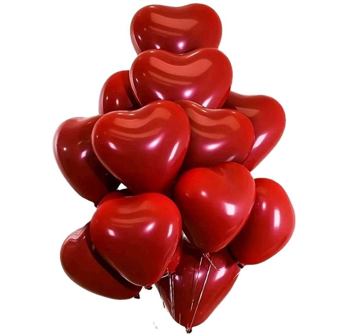 بالون قلب احمر 20 قطعه بالون للحفلات