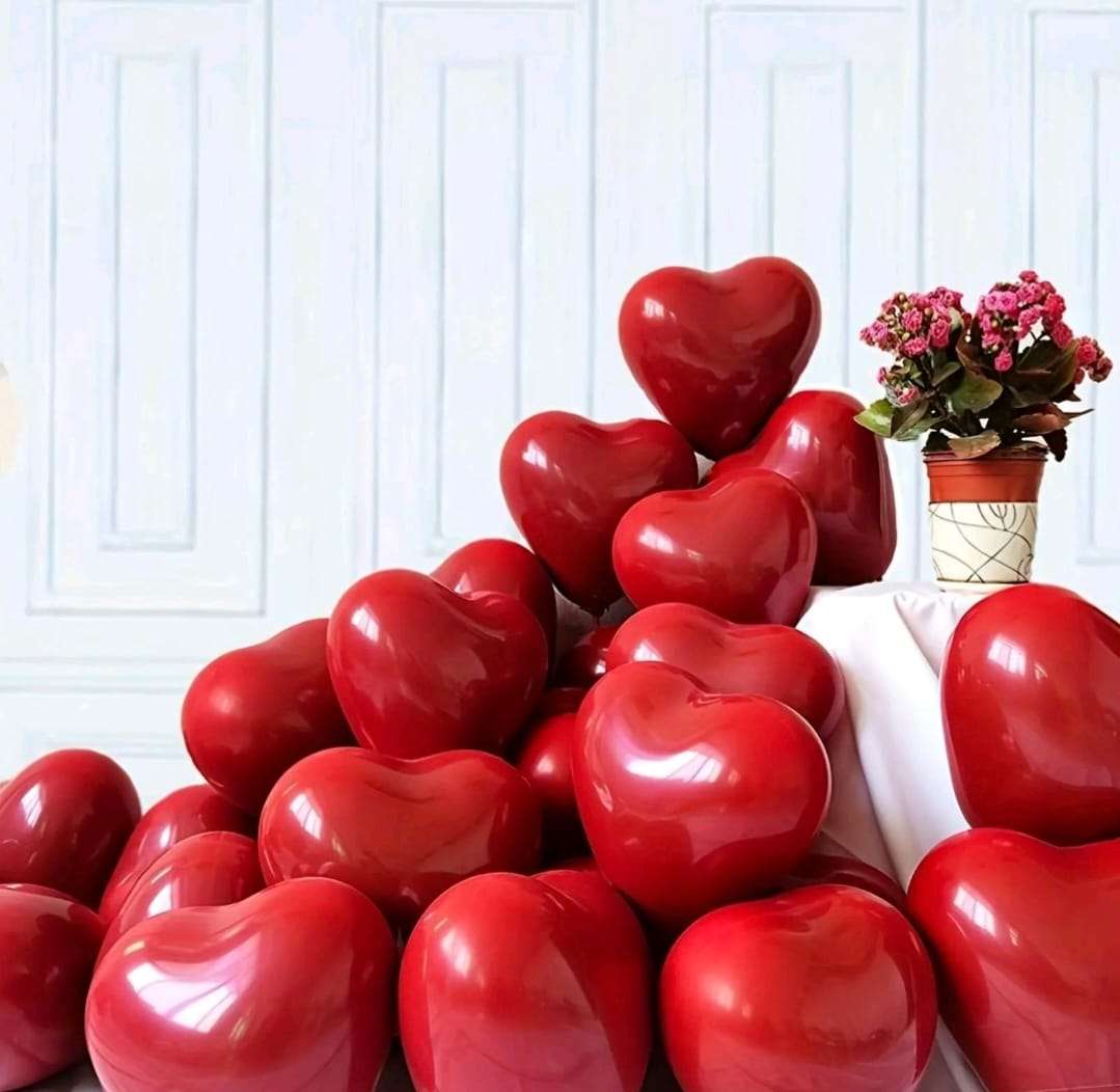 بالون قلب احمر 20 قطعه بالون للحفلات