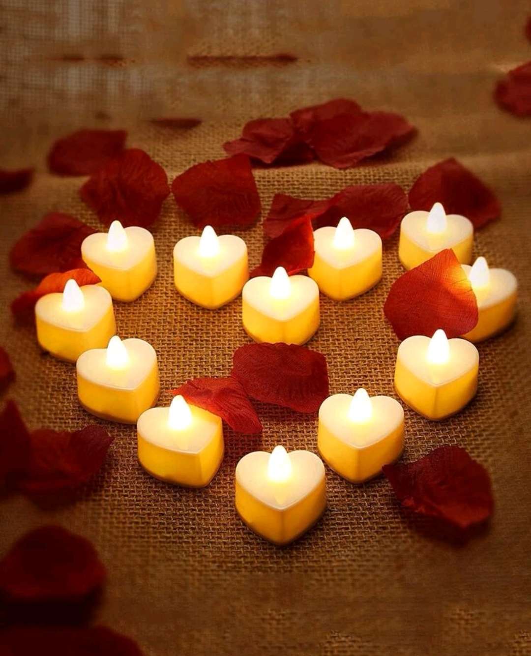 على شكل قلب إلكتروني شمعة 6 قطع